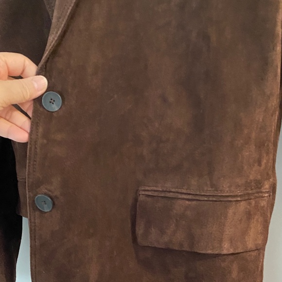 Zara Women's Dark Brown Genuine Suede Oversized Jacket L - Picture 8 of 11